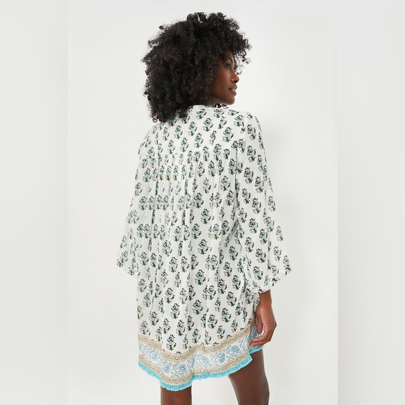 565 Tuckernuck Dainty Hydrangea Bondi Coverup Size XS Color Blue White Green - Picture 4 of 9